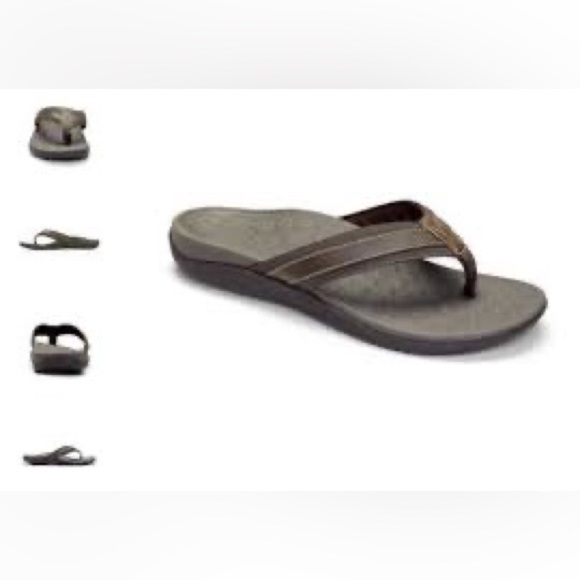 Vionic Dennis Leather Sandal Flip Flop "Brown" Size 8 Men's - Picture 2 of 2